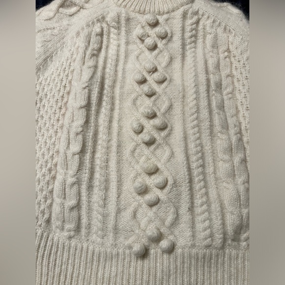 Demylee J.Crew balloon sleeve cable knit wool mohair mix sweater cult favorite S - Picture 10 of 16